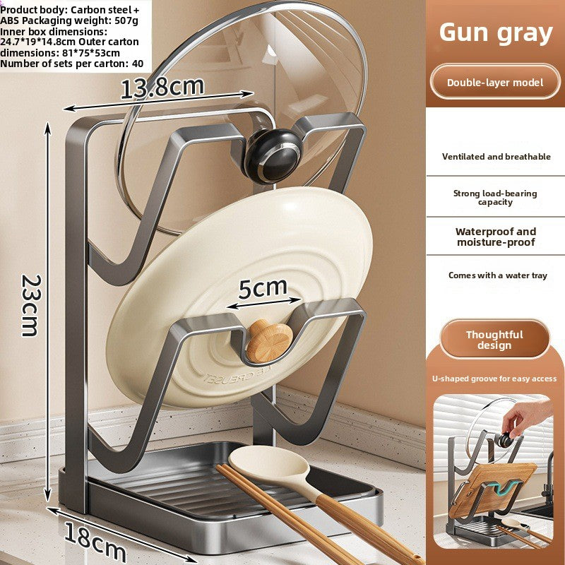 Multifunctional Kitchen Pot Lid Organizer Rack