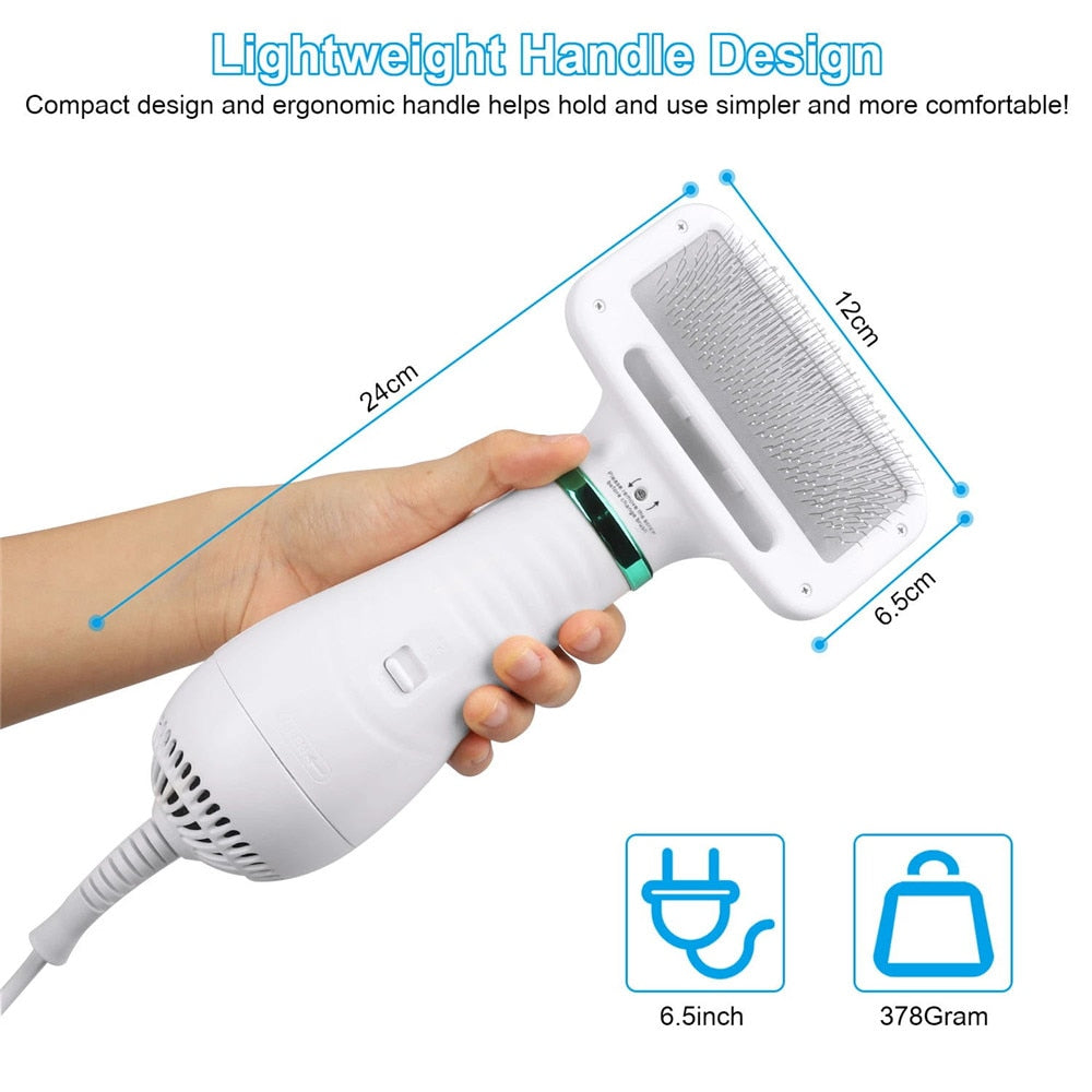 2-in-1 Dog Hair Dryer Brush