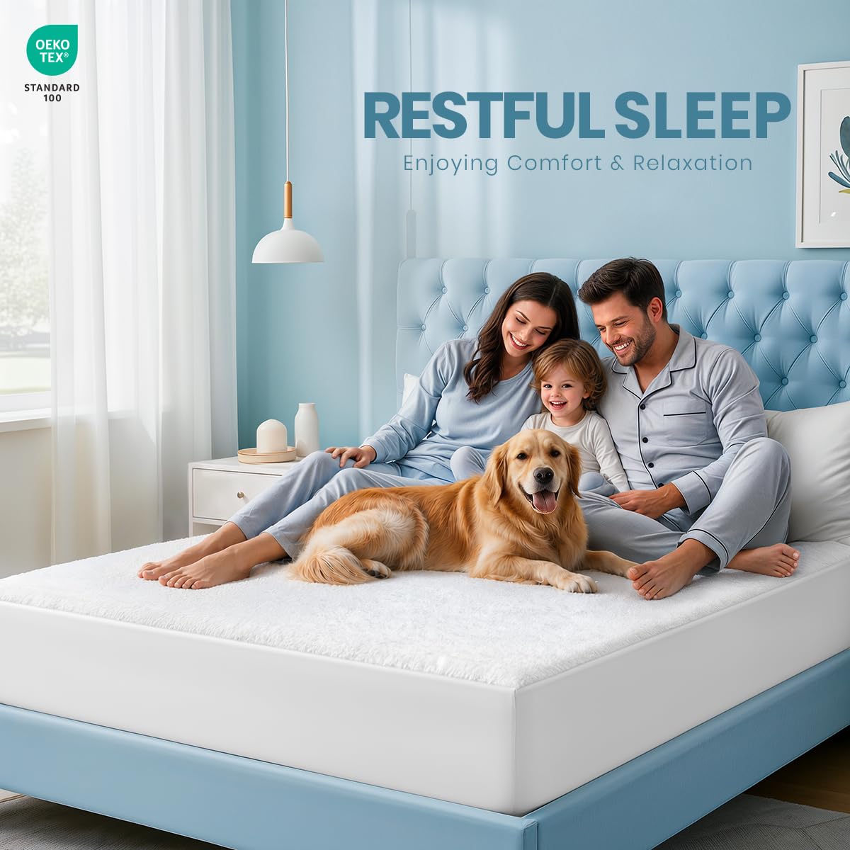 Waterproof Twin Size Mattress Protector fits Upto 15" Deep Pocket