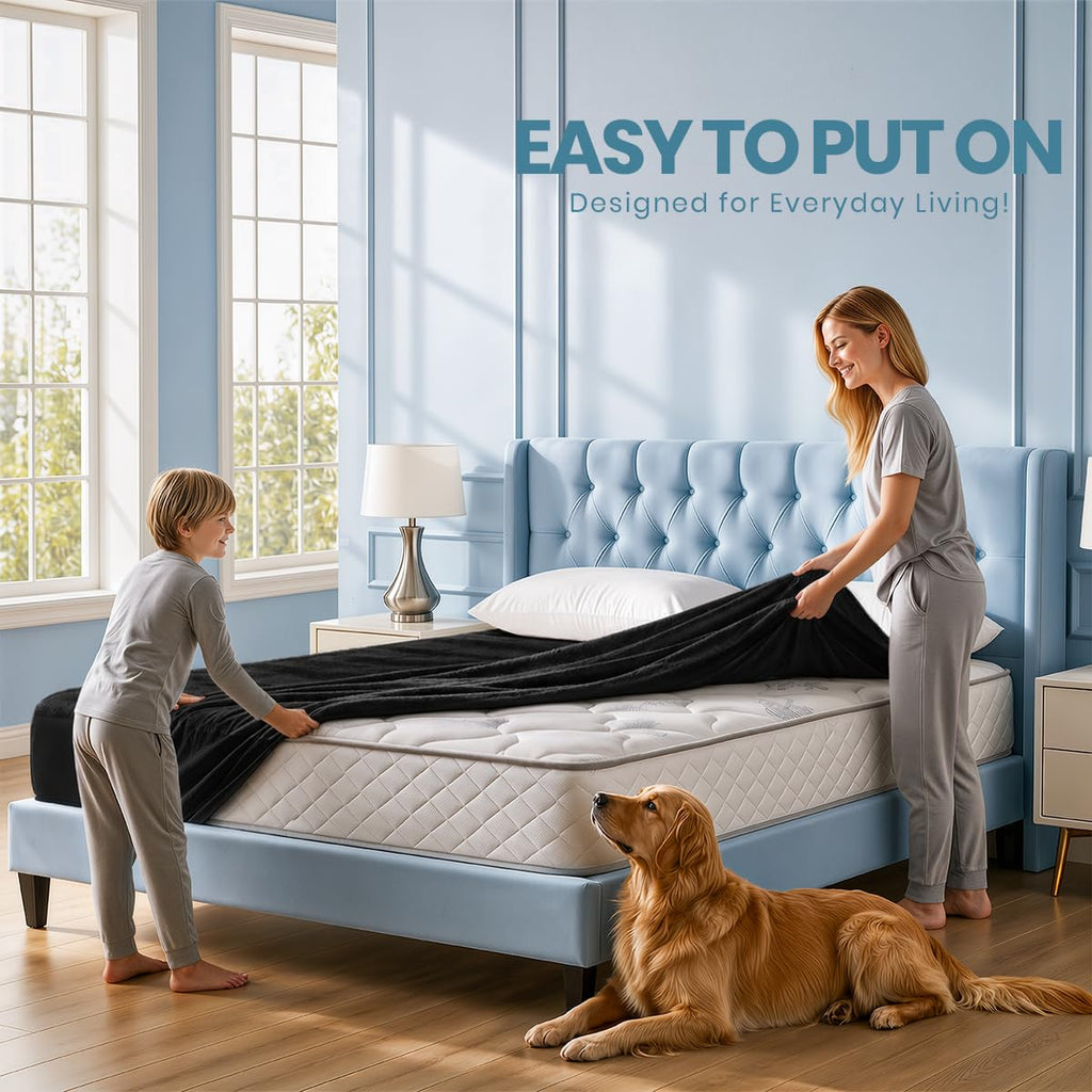 Waterproof Twin Size Mattress Protector fits Upto 15" Deep Pocket