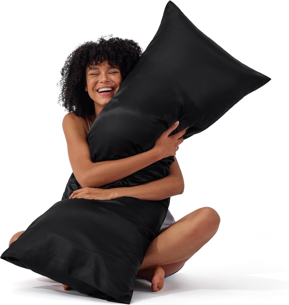 Bedsure Satin Pillowcase Standard Set of 2, Similar to Silk Pillowcase Grey