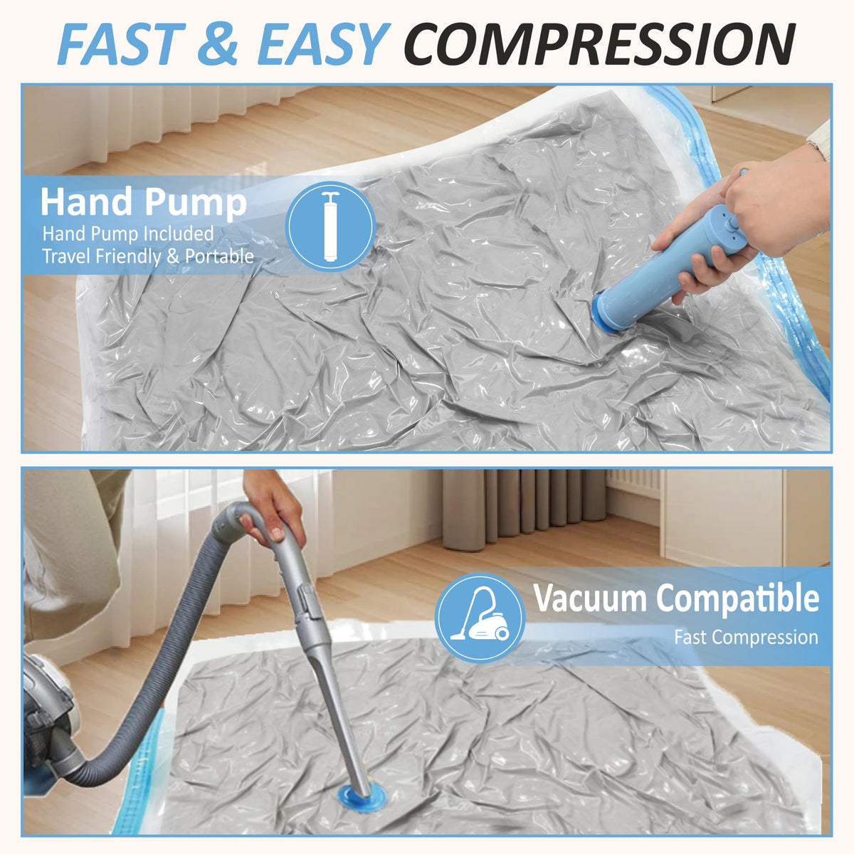 Vacuum Storage Bags with Hand Pump, Vacuum Seal Space Saver Bags,20 Combo
