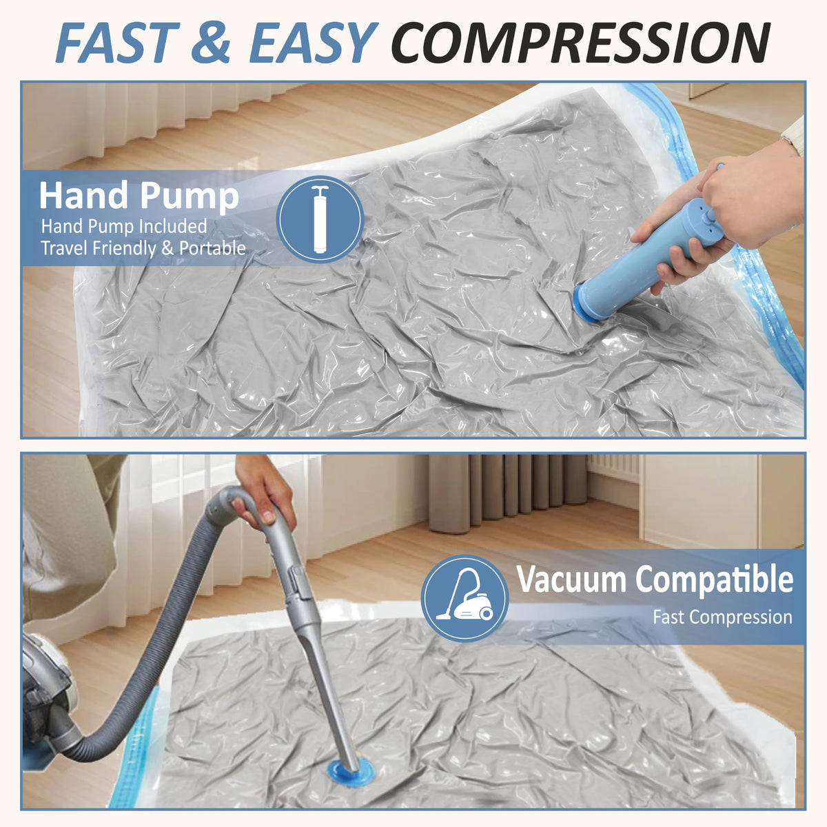 Vacuum Storage Bags with Hand Pump, Vacuum Seal Space Saver Bags,20 Combo