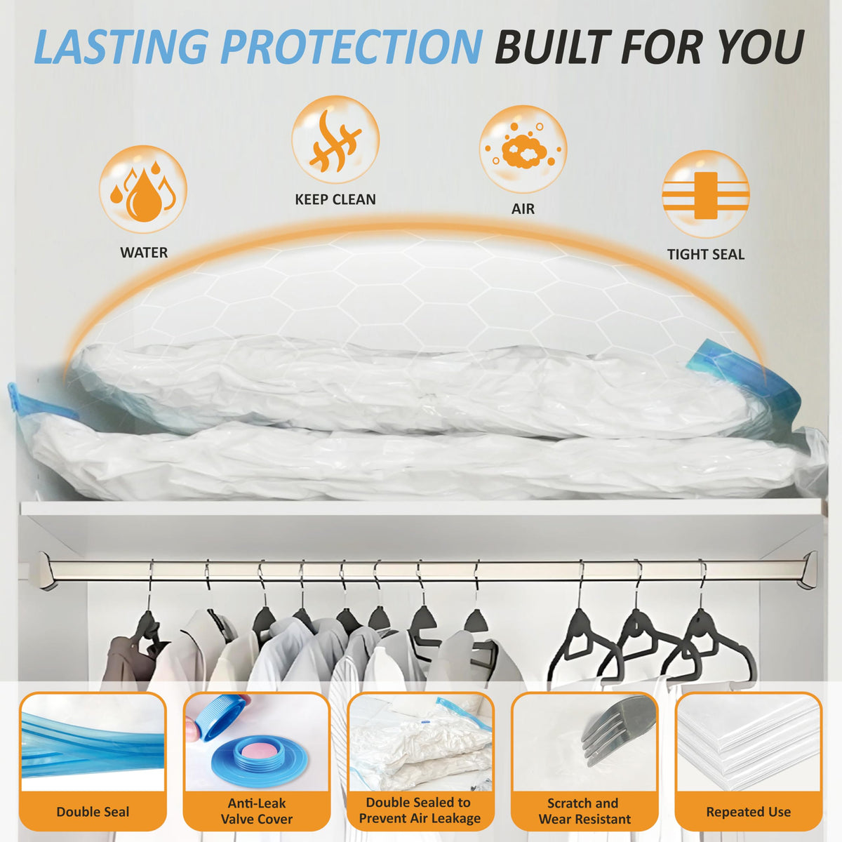 Vacuum Storage Bags with Hand Pump, Vacuum Seal Space Saver Bags,20 Combo