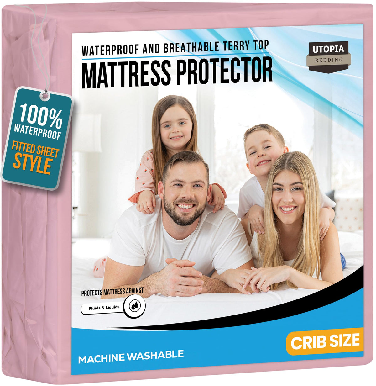 Waterproof Twin Size Mattress Protector fits Upto 15" Deep Pocket