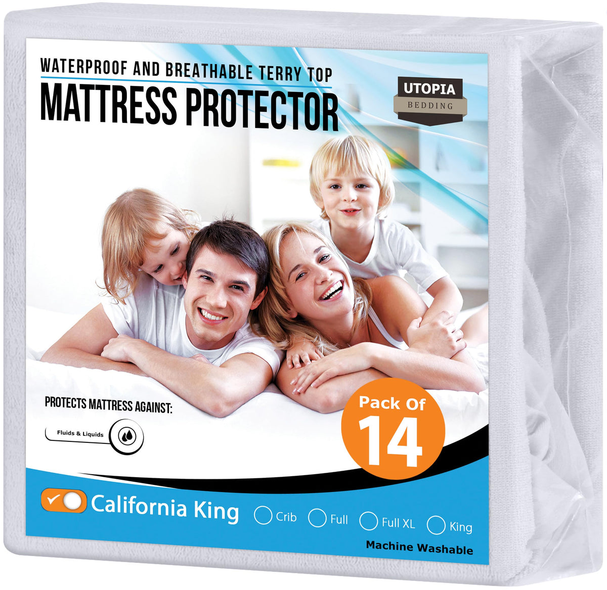 Waterproof Twin Size Mattress Protector fits Upto 15" Deep Pocket