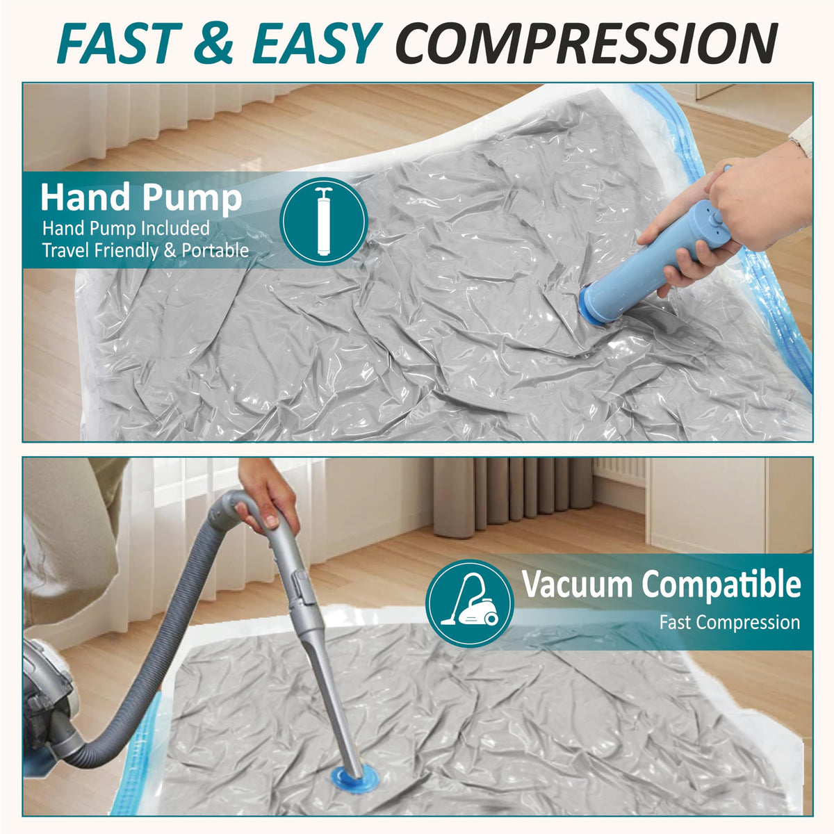Vacuum Storage Bags with Hand Pump, Vacuum Seal Space Saver Bags,20 Combo