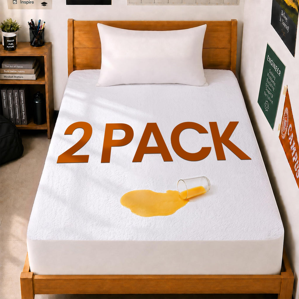 Waterproof Twin Size Mattress Protector fits Upto 15" Deep Pocket