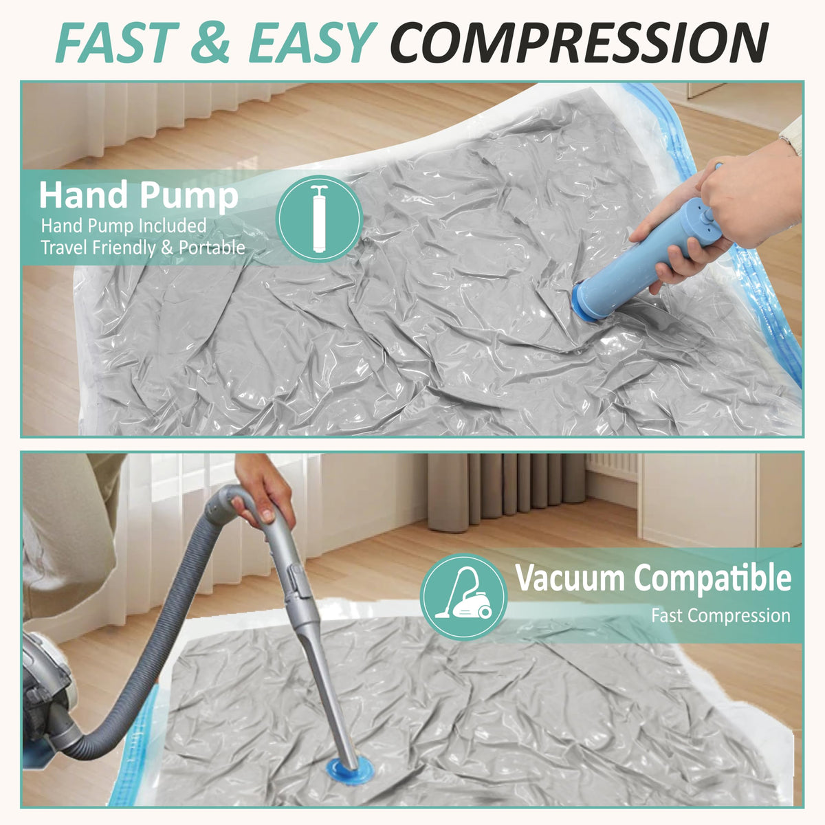 Vacuum Storage Bags with Hand Pump, Vacuum Seal Space Saver Bags,20 Combo