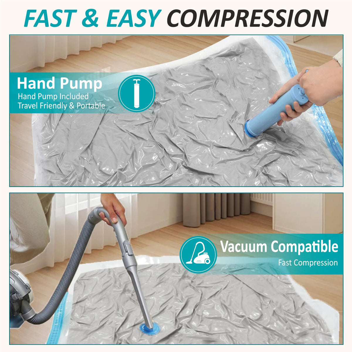 Vacuum Storage Bags with Hand Pump, Vacuum Seal Space Saver Bags,20 Combo