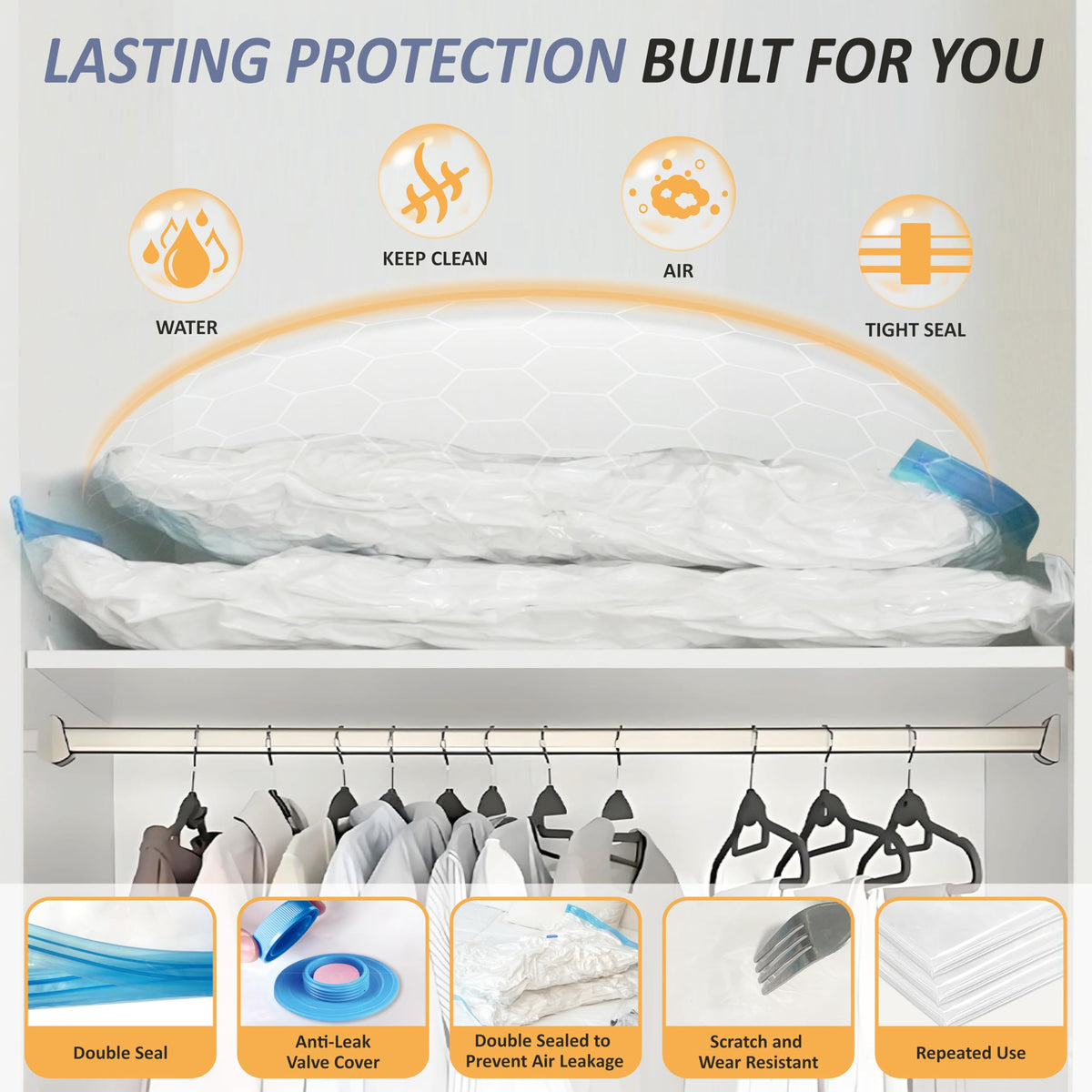 Vacuum Storage Bags with Hand Pump, Vacuum Seal Space Saver Bags,20 Combo