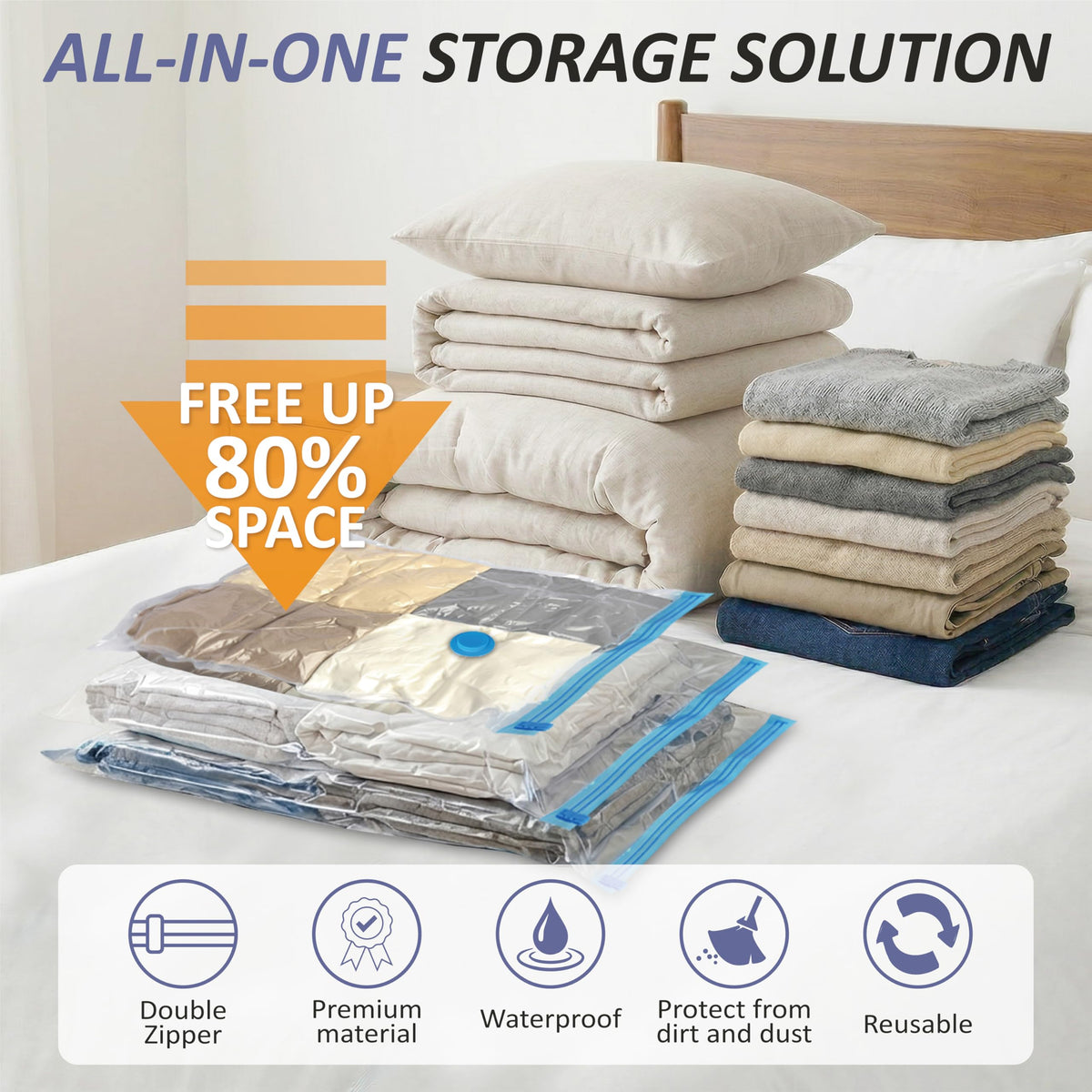 Vacuum Storage Bags with Hand Pump, Vacuum Seal Space Saver Bags,20 Combo