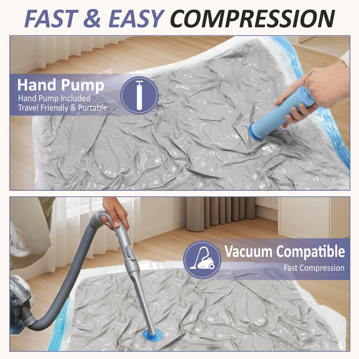 Vacuum Storage Bags with Hand Pump, Vacuum Seal Space Saver Bags,20 Combo