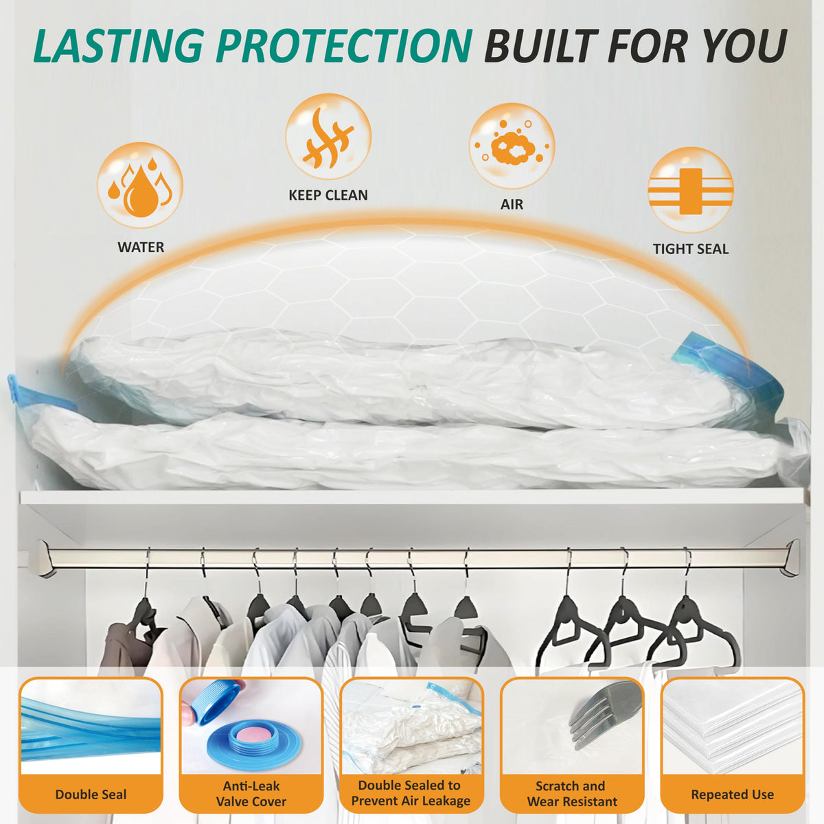Vacuum Storage Bags with Hand Pump, Vacuum Seal Space Saver Bags,20 Combo