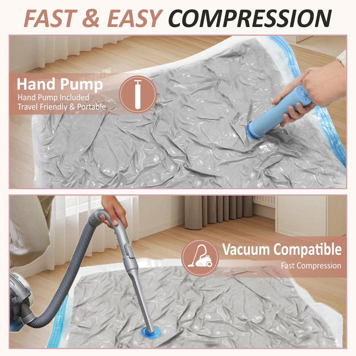 Vacuum Storage Bags with Hand Pump, Vacuum Seal Space Saver Bags,20 Combo