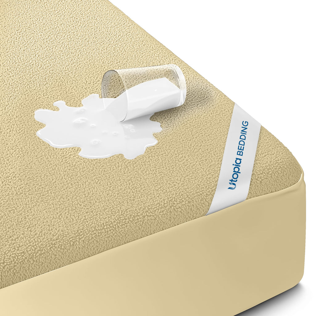 Waterproof Twin Size Mattress Protector fits Upto 15" Deep Pocket