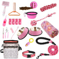 PupLuxe Puppy Starter Kit | Pink 22 Piece Puppy Kit Great for Dog Training Kit | A Great Welcome Puppy Gift | New Puppy Kit Great for First Time Owners and Experience Owners | New Dog Bundle