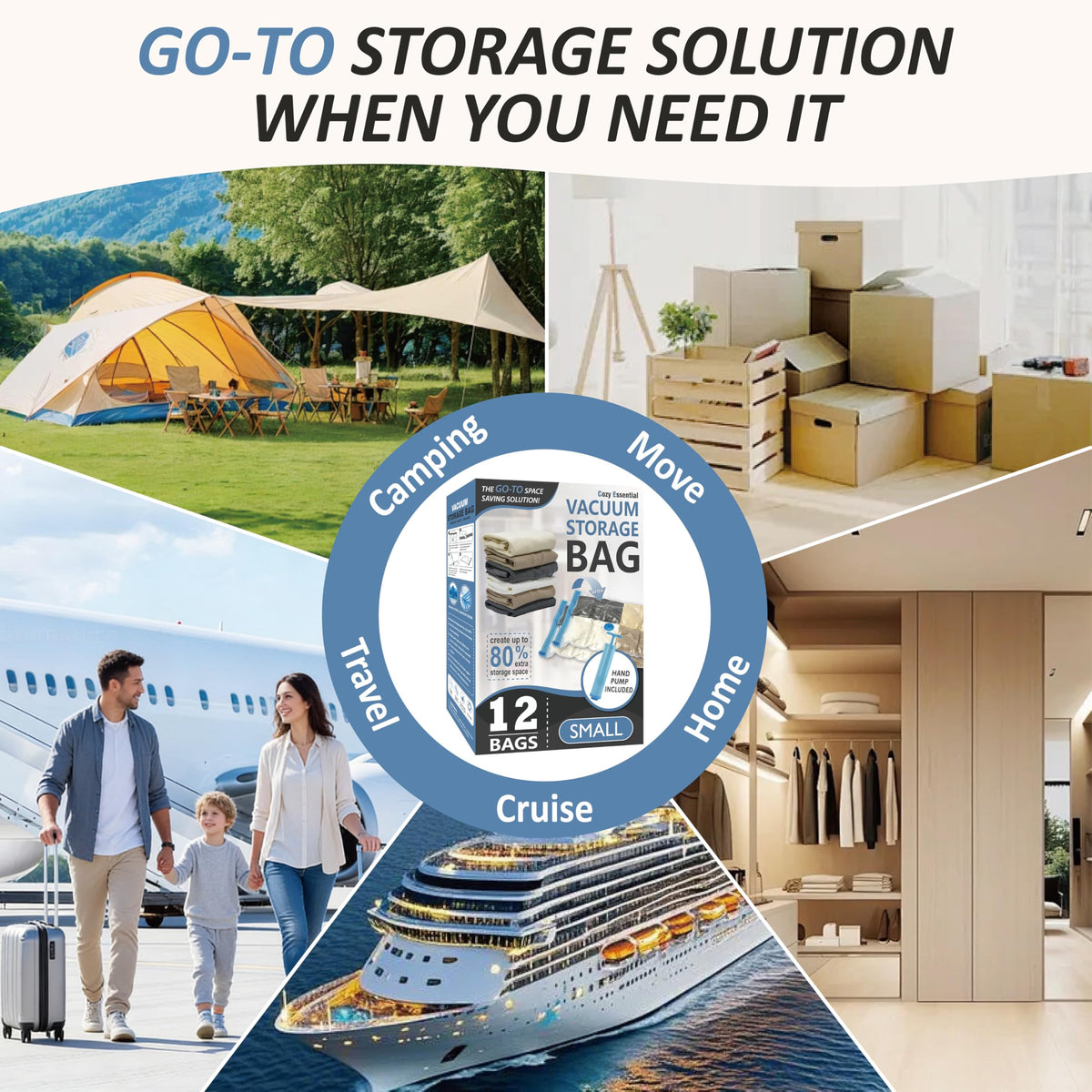 Vacuum Storage Bags with Hand Pump, Vacuum Seal Space Saver Bags,20 Combo