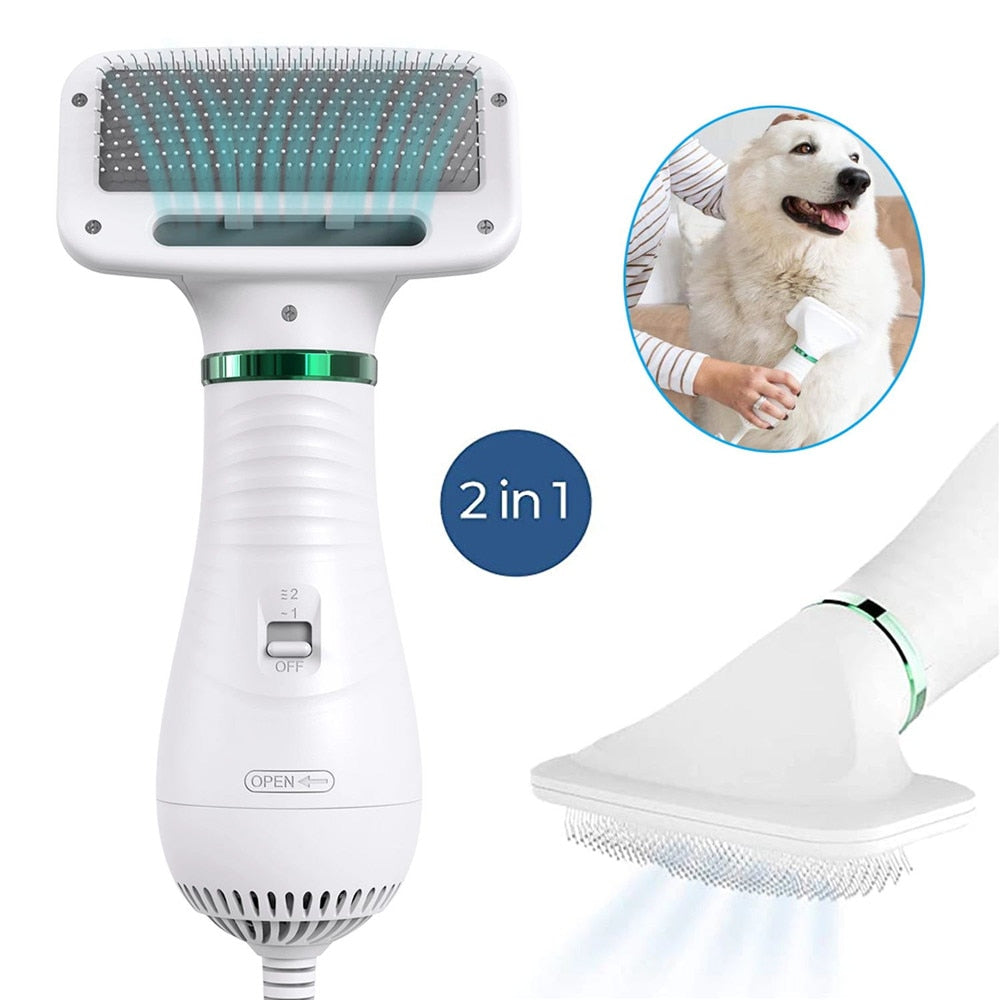 2-in-1 Dog Hair Dryer Brush