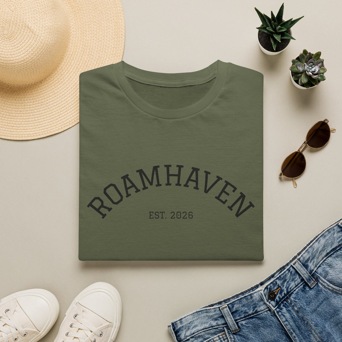Roamhaven Est. 2026 T-Shirt – Minimalist Travel Tee