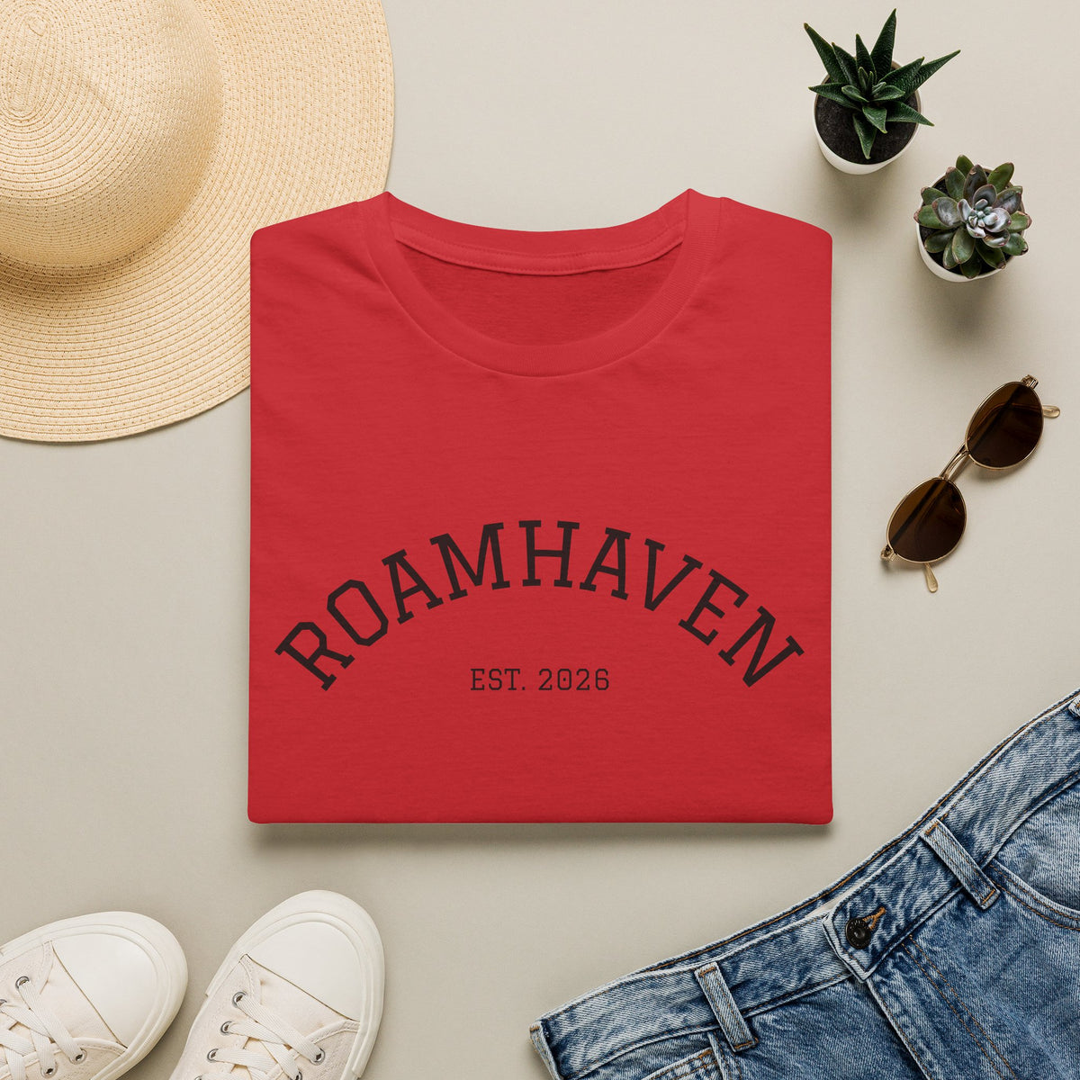 Roamhaven Est. 2026 T-Shirt – Minimalist Travel Tee