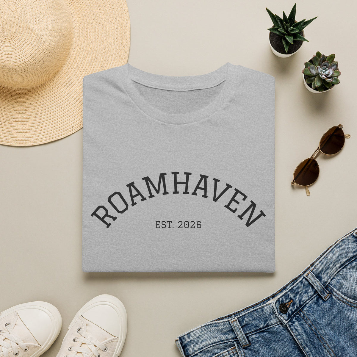 Roamhaven Est. 2026 T-Shirt – Minimalist Travel Tee