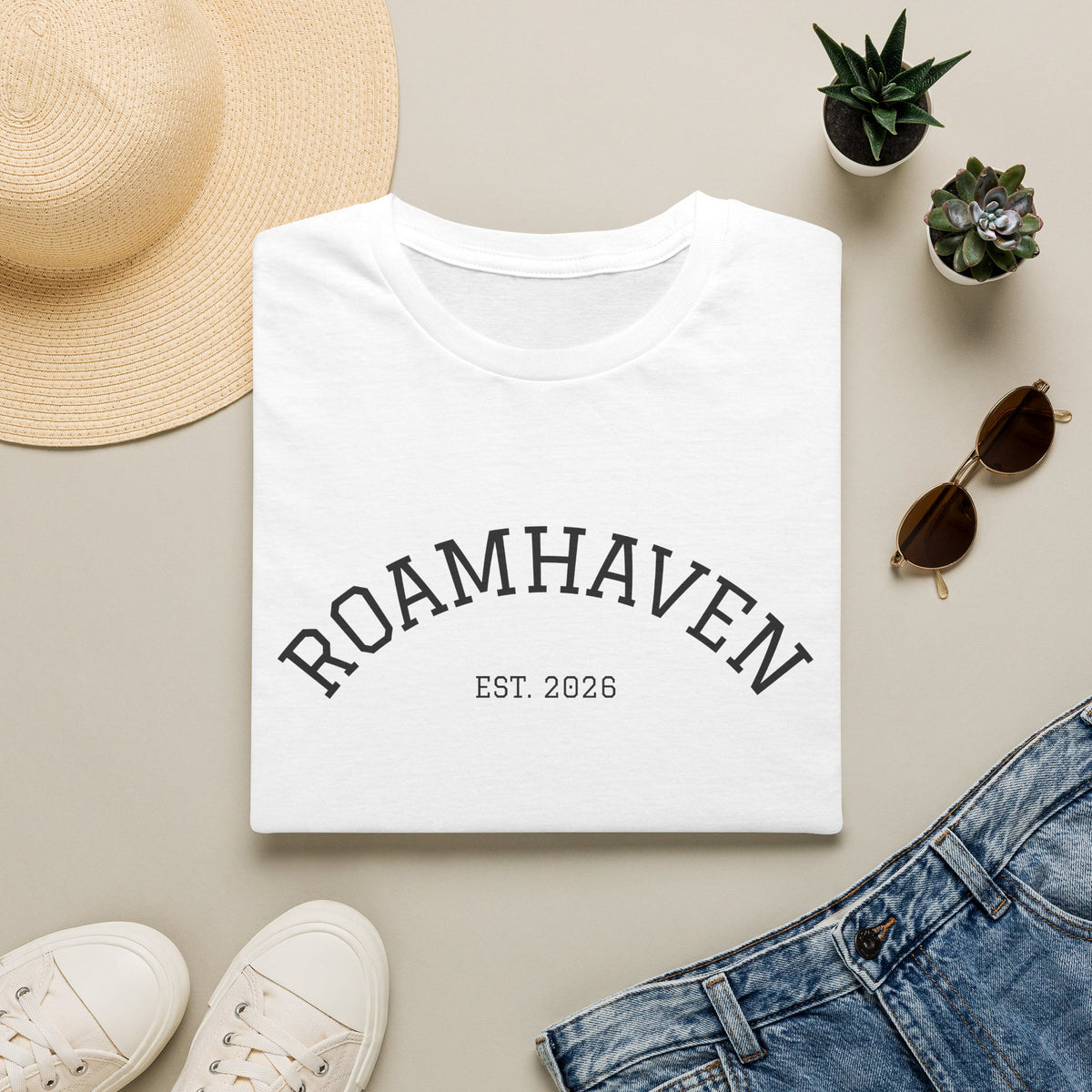 Roamhaven Est. 2026 T-Shirt – Minimalist Travel Tee