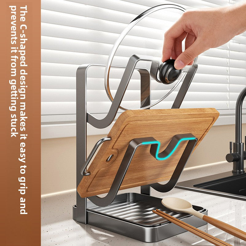 Multifunctional Kitchen Pot Lid Organizer Rack